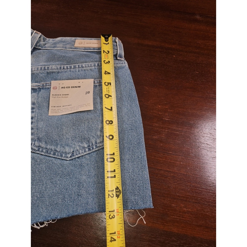 AG ADRIANO GOLDSCHMIED ALEXXIS SHORT HIGH RISE WEDGIE WOMEN 28 NWT - Picture 7 of 9